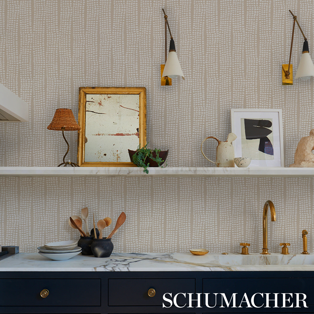 Purchase 5016112 | Noland Vinyl, Birch - Schumacher Wallpaper