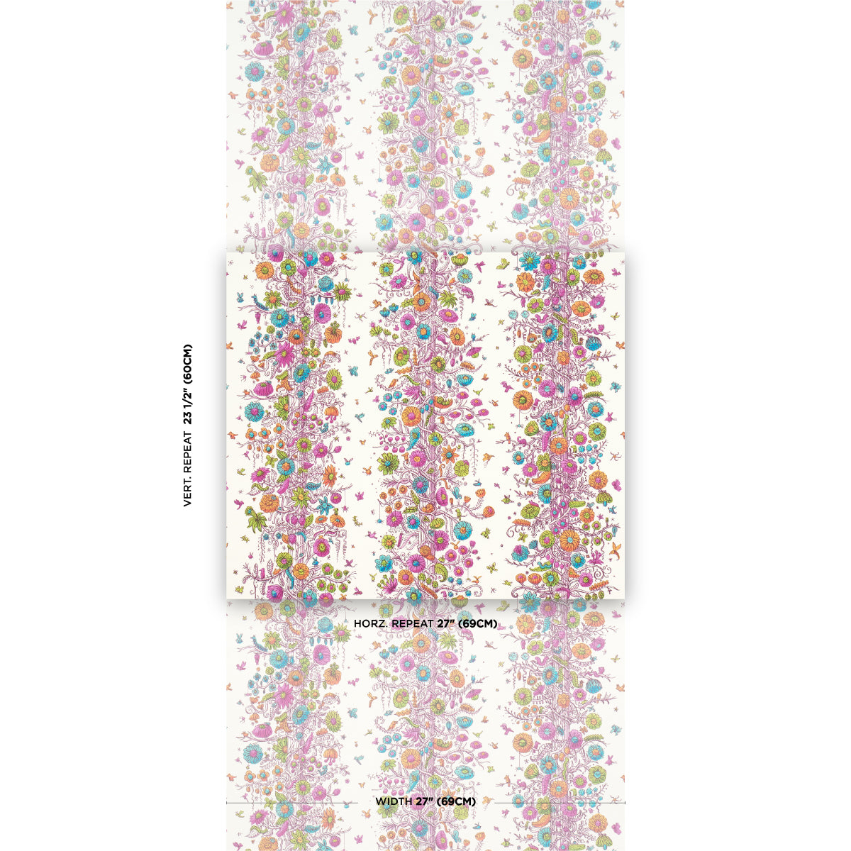 Purchase 5016140 | Edward Steed'S Towers Of Flowers, Multicolor Burst - Schumacher Wallpaper