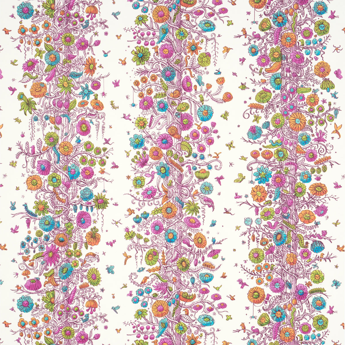 Purchase 5016140 | Edward Steed'S Towers Of Flowers, Multicolor Burst - Schumacher Wallpaper