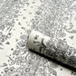 Purchase 5016141 | Edward Steed'S Towers Of Flowers, Black & White - Schumacher Wallpaper