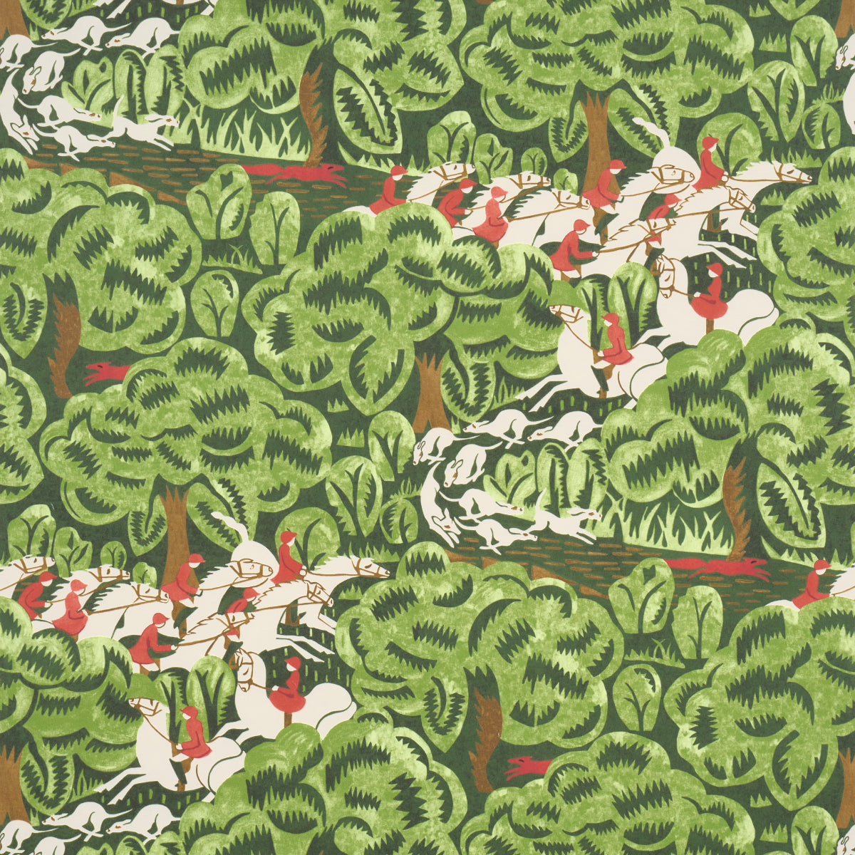 Purchase 5016150 | Margaret Schloeman'S Fox Chase, Forest - Schumacher Wallpaper