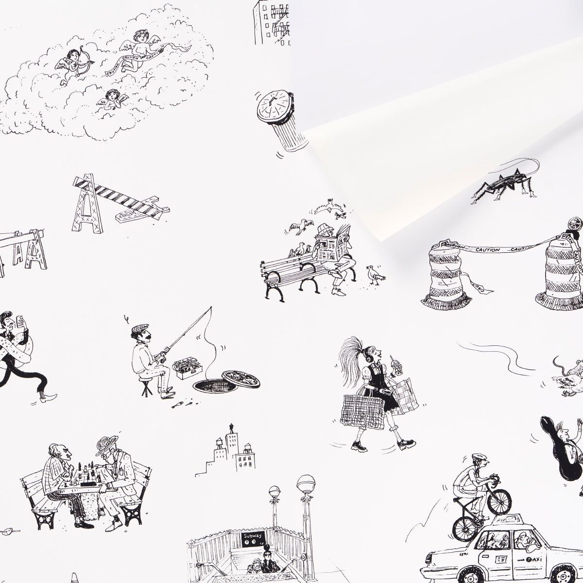 Purchase 5016171 | Joana Avillez'S Street Scenes, Black & White - Schumacher Wallpaper