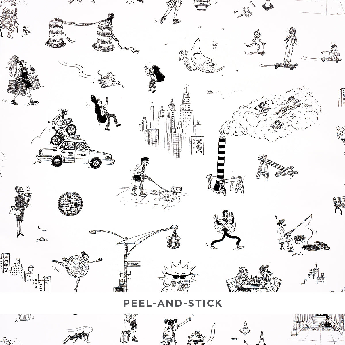 Purchase 5016171 | Joana Avillez'S Street Scenes, Black & White - Schumacher Wallpaper