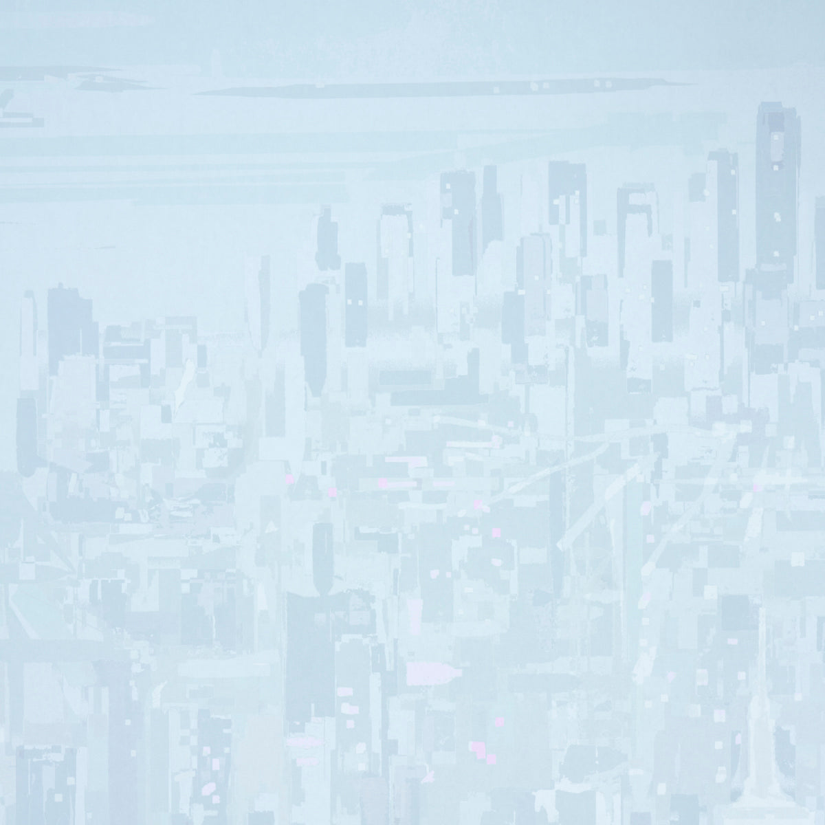 Purchase 5016190 | Pascal Campion'S New York Skyline, Blue - Schumacher Wallpaper