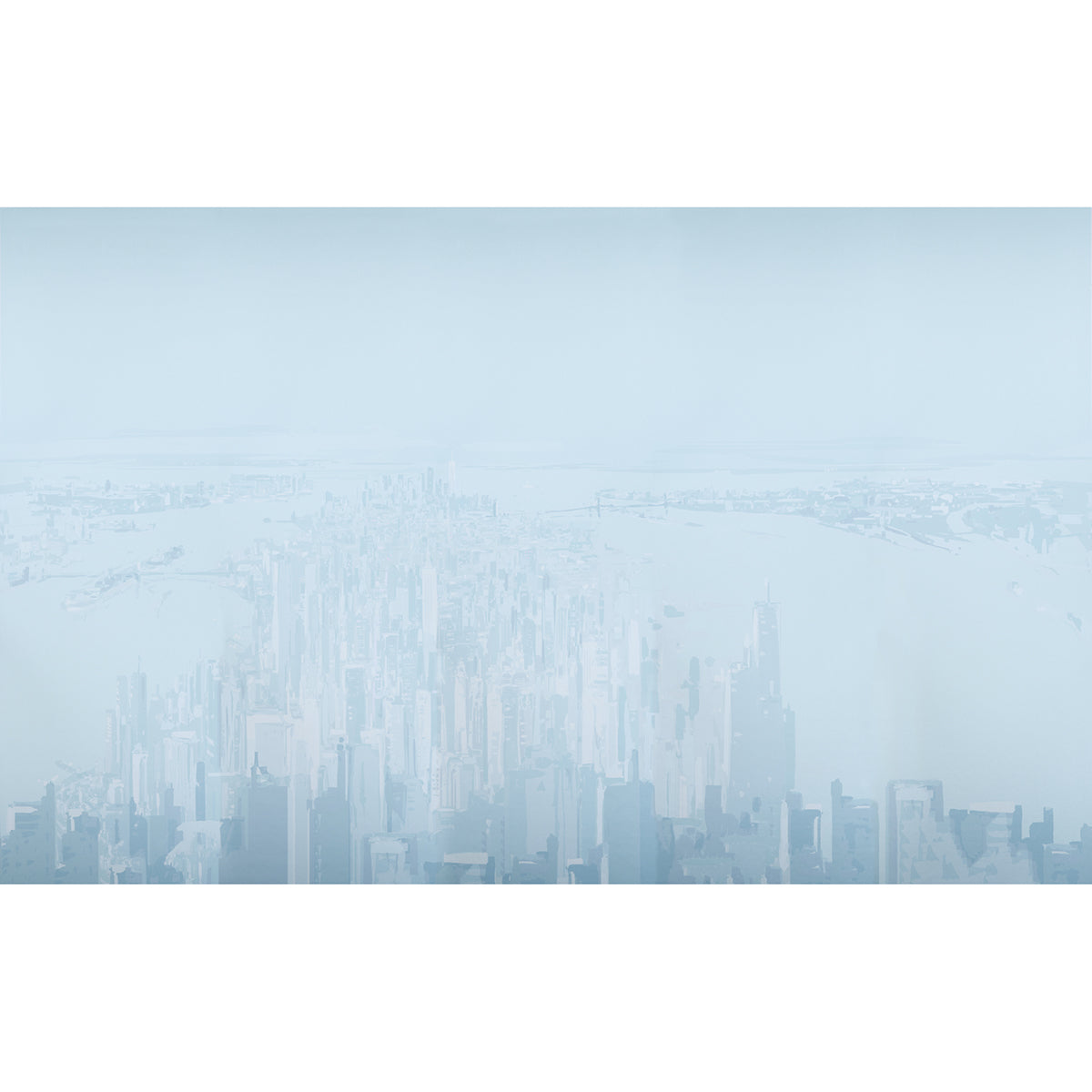 Purchase 5016190 | Pascal Campion'S New York Skyline, Blue - Schumacher Wallpaper