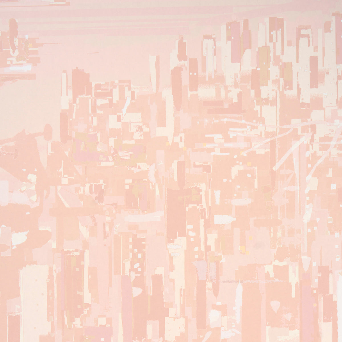 Purchase 5016191 | Pascal Campion'S New York Skyline, Blush - Schumacher Wallpaper