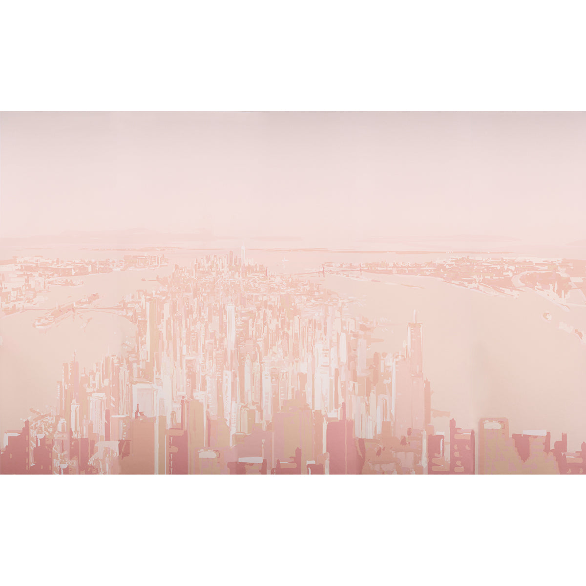 Purchase 5016191 | Pascal Campion'S New York Skyline, Blush - Schumacher Wallpaper