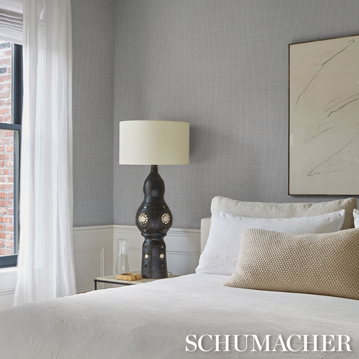 Purchase 5016231 | La Voie Wallcovering, Whisper Blue - Schumacher Wallpaper