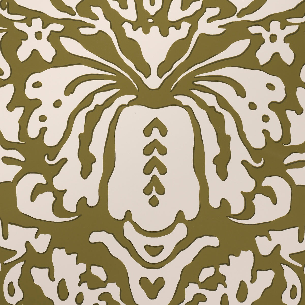 Purchase 5016242 | Suffolk Damask, Olive - Schumacher Wallpaper