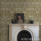 Purchase 5016242 | Suffolk Damask, Olive - Schumacher Wallpaper