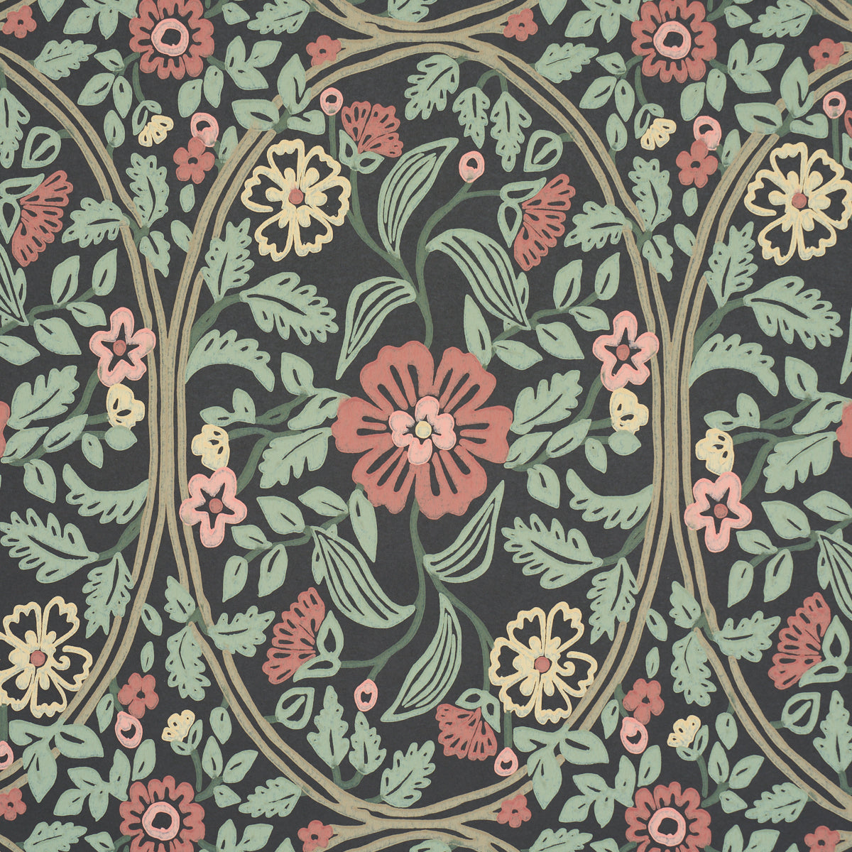 Purchase 5016270 | Garden Guild, Midnight - Schumacher Wallpaper