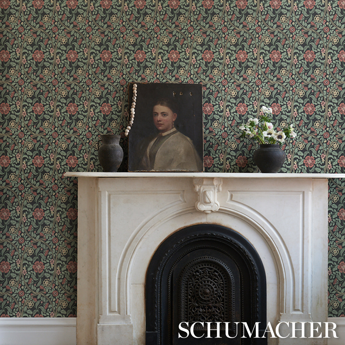 Purchase 5016270 | Garden Guild, Midnight - Schumacher Wallpaper