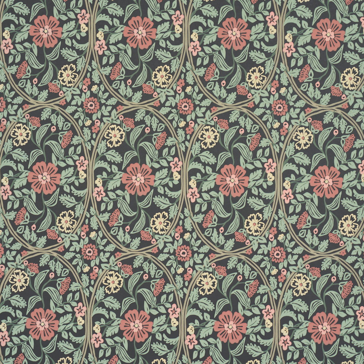 Purchase 5016270 | Garden Guild, Midnight - Schumacher Wallpaper