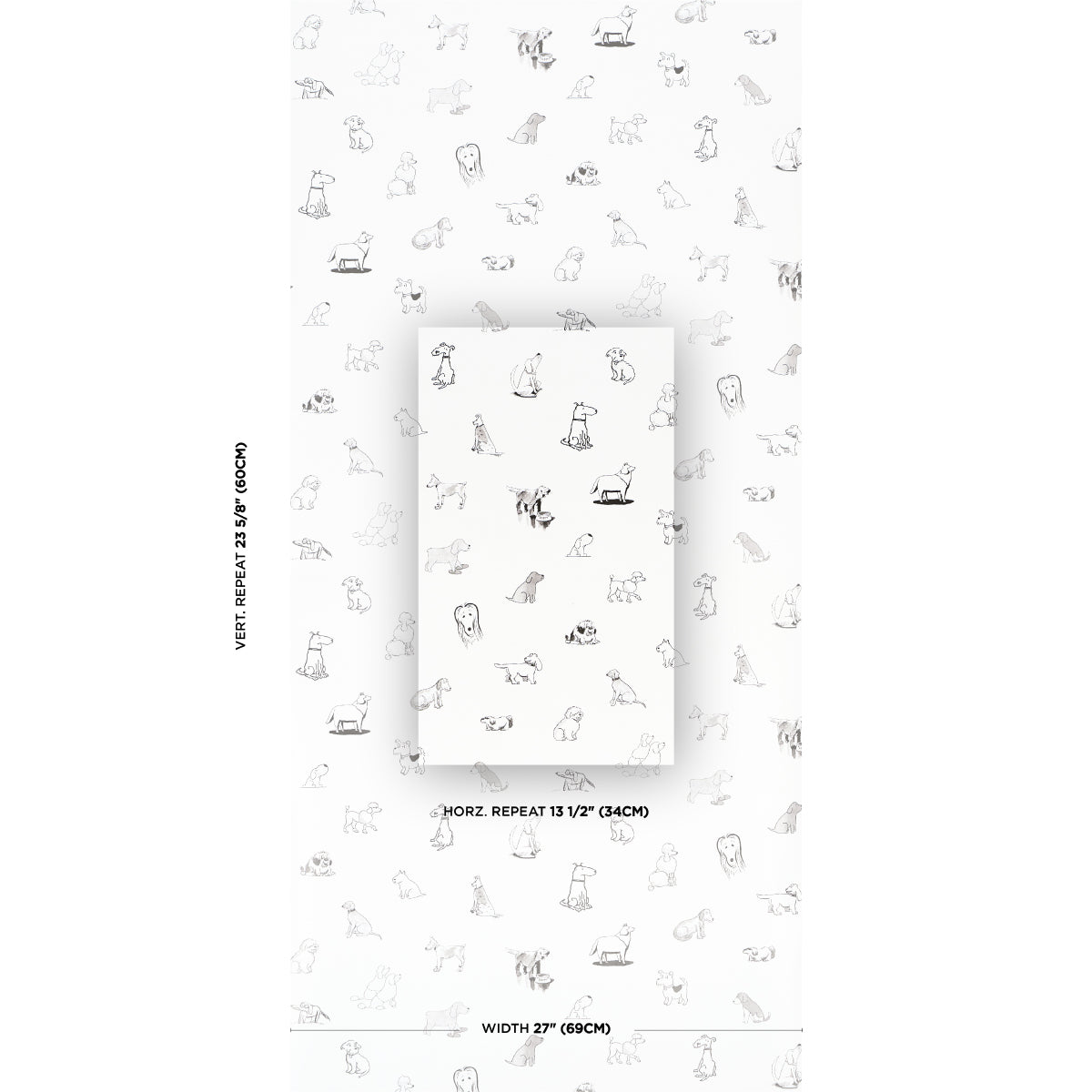 Purchase 5016300 | Good Dogs Everywhere, Black & White - Schumacher Wallpaper