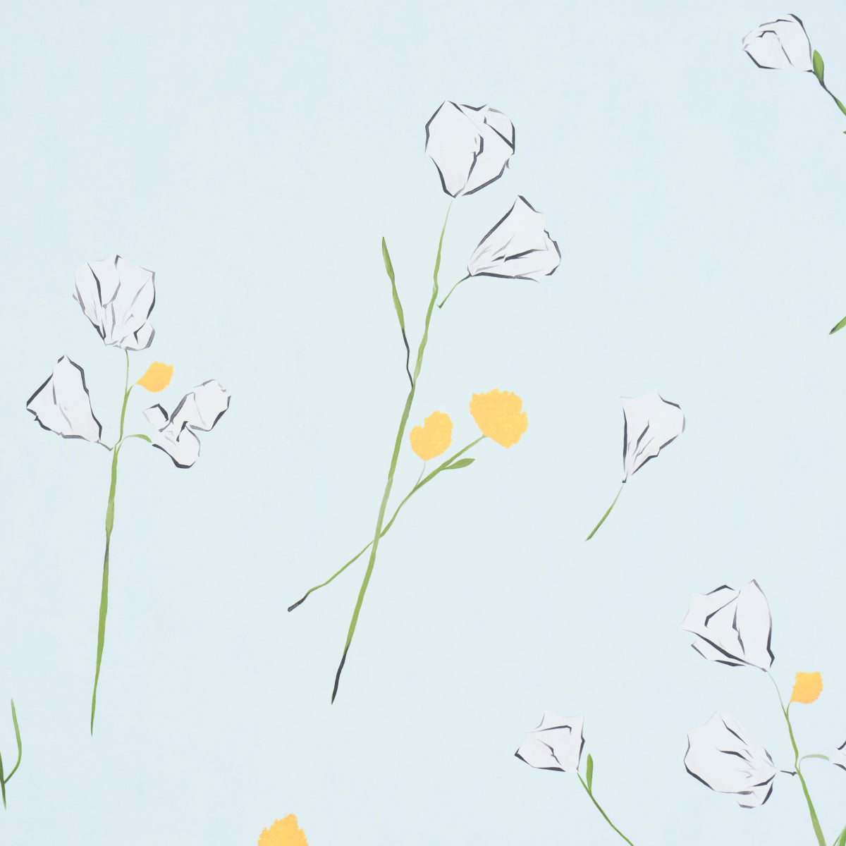 Purchase 5016401 | Alex'S Floral, Mist Blue - Schumacher Wallpaper