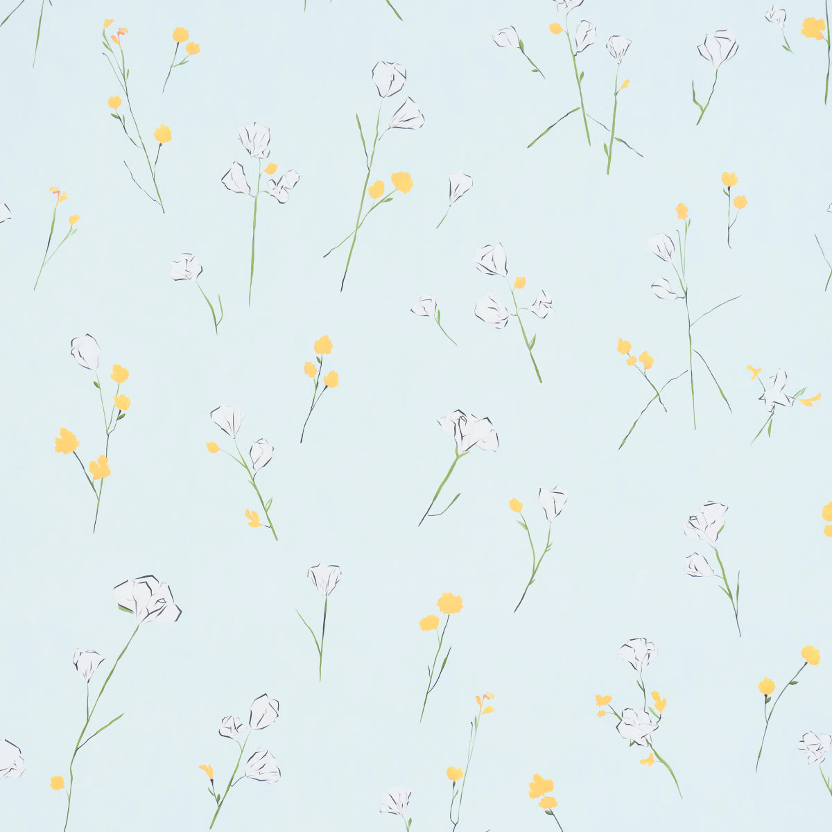 Purchase 5016401 | Alex'S Floral, Mist Blue - Schumacher Wallpaper