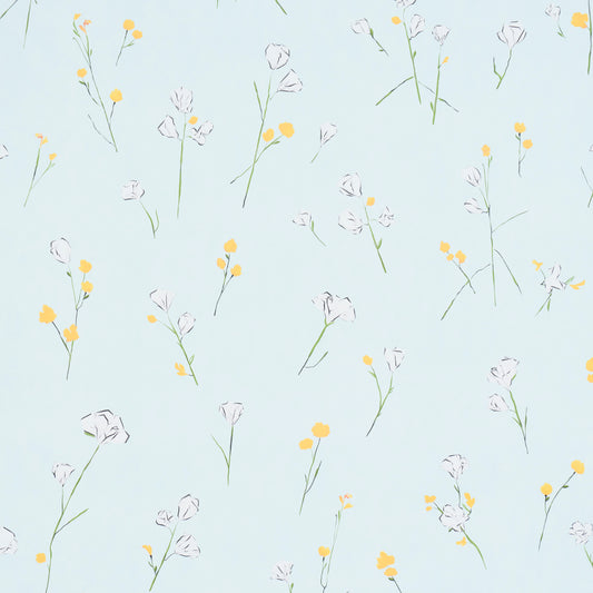 Purchase 5016401 | Alex'S Floral, Mist Blue - Schumacher Wallpaper