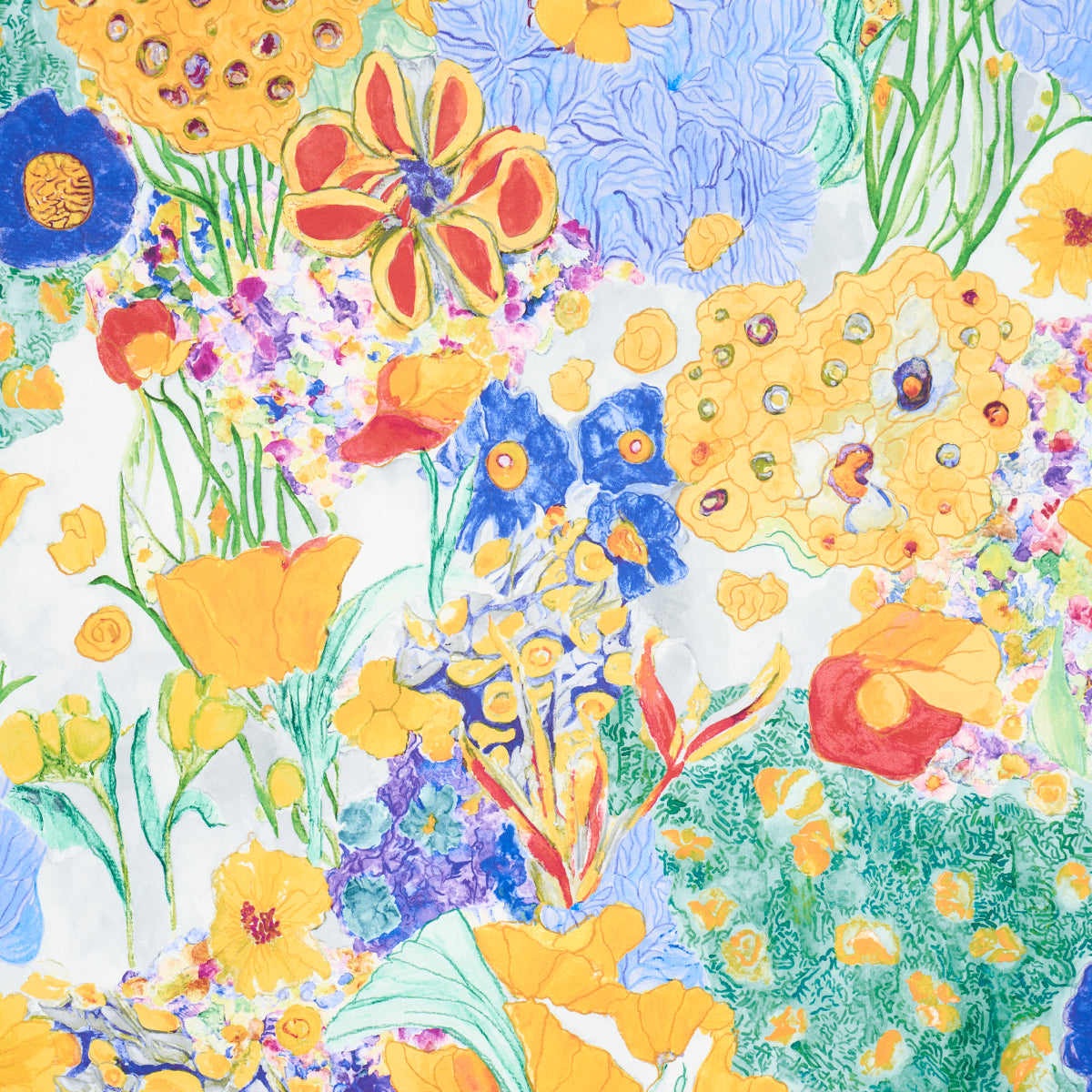 Purchase 5016420 | Frank'S Garden, Primary - Schumacher Wallpaper