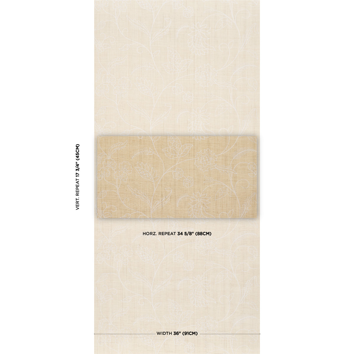 Purchase 5016430 | Sconset Embroidered Raffia L, Natural - Schumacher Wallpaper
