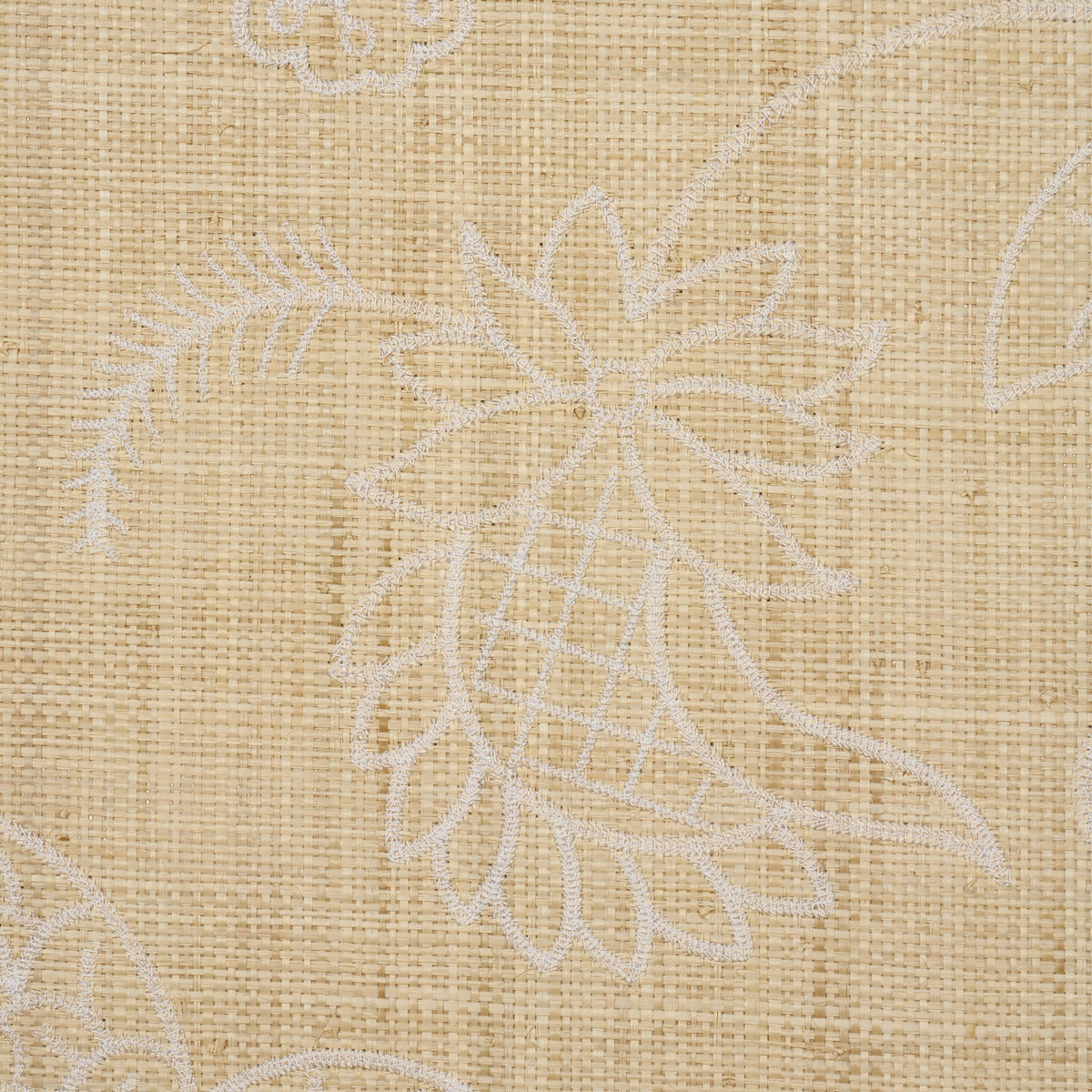 Purchase 5016430 | Sconset Embroidered Raffia L, Natural - Schumacher Wallpaper