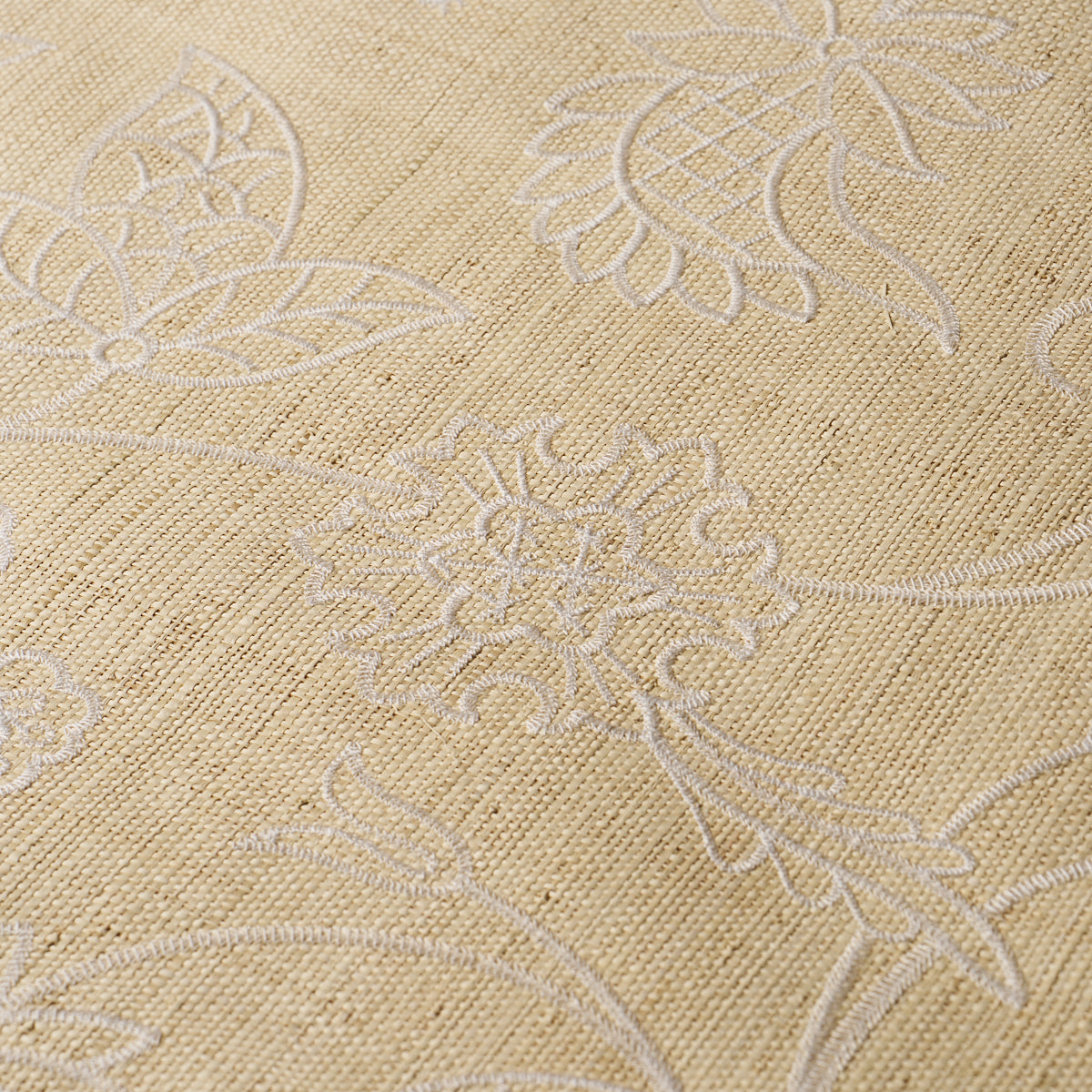 Purchase 5016430 | Sconset Embroidered Raffia L, Natural - Schumacher Wallpaper