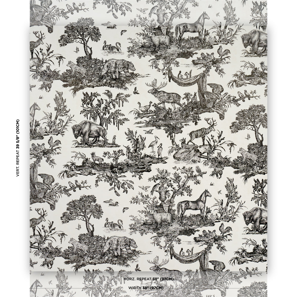 Purchase 5016440 | Western Toile, Carbon - Schumacher Wallpaper