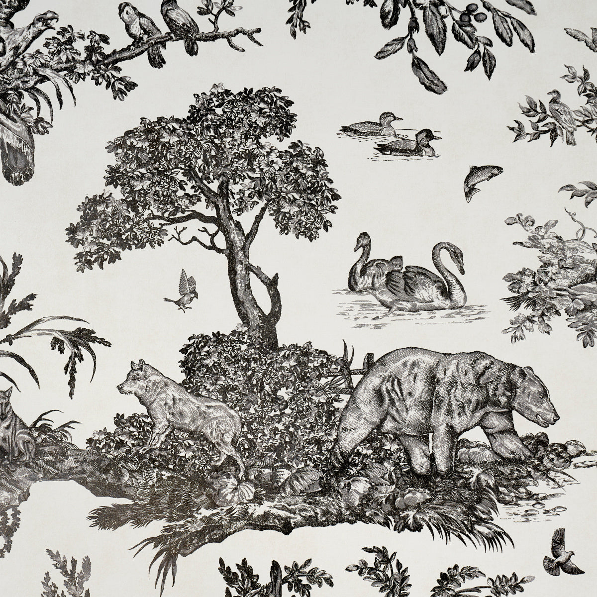 Purchase 5016440 | Western Toile, Carbon - Schumacher Wallpaper