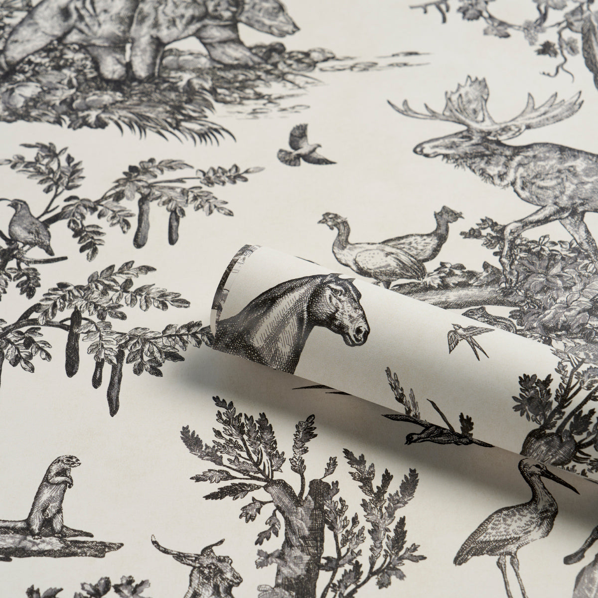 Purchase 5016440 | Western Toile, Carbon - Schumacher Wallpaper