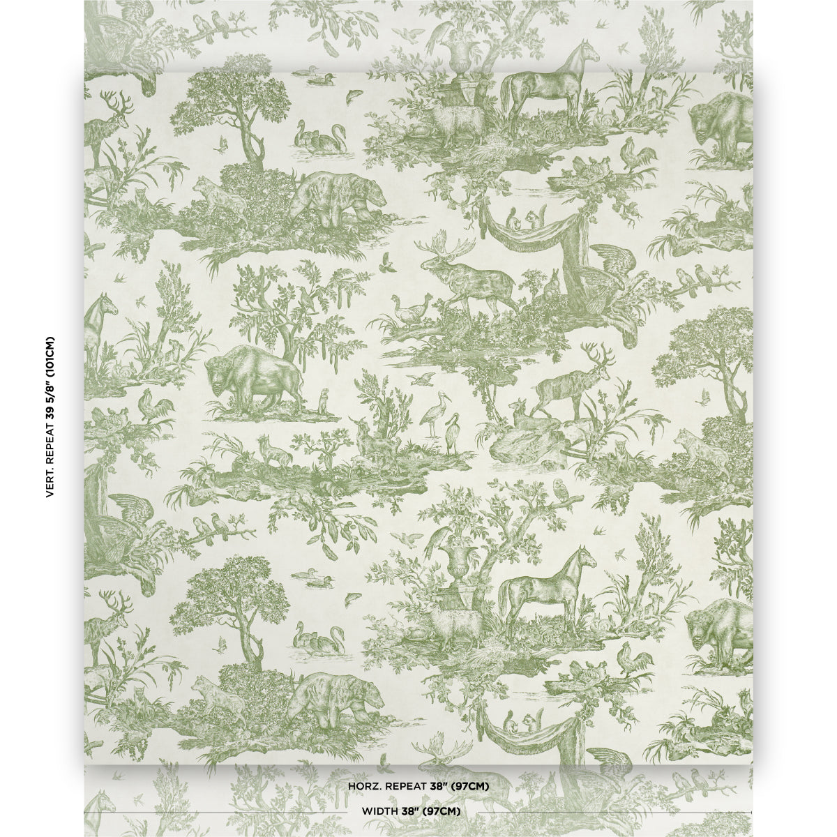 Purchase 5016441 | Western Toile, Olive - Schumacher Wallpaper