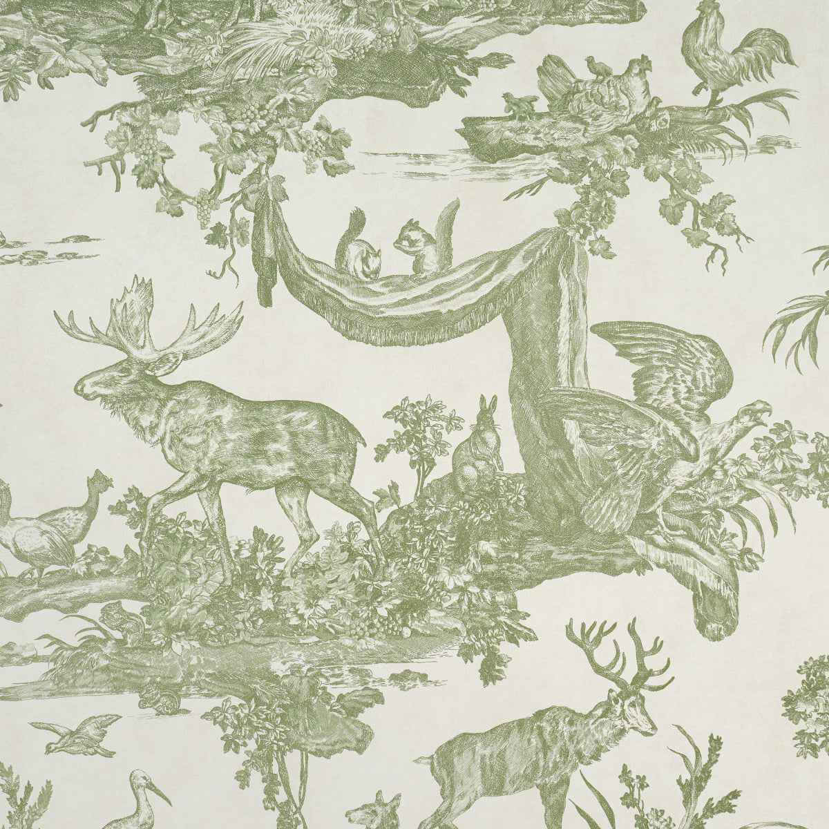 Purchase 5016441 | Western Toile, Olive - Schumacher Wallpaper