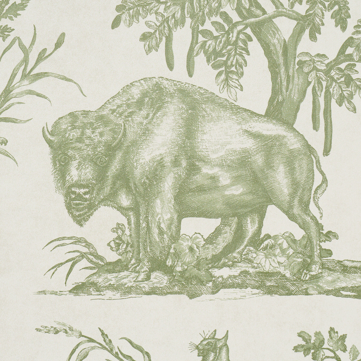 Purchase 5016441 | Western Toile, Olive - Schumacher Wallpaper