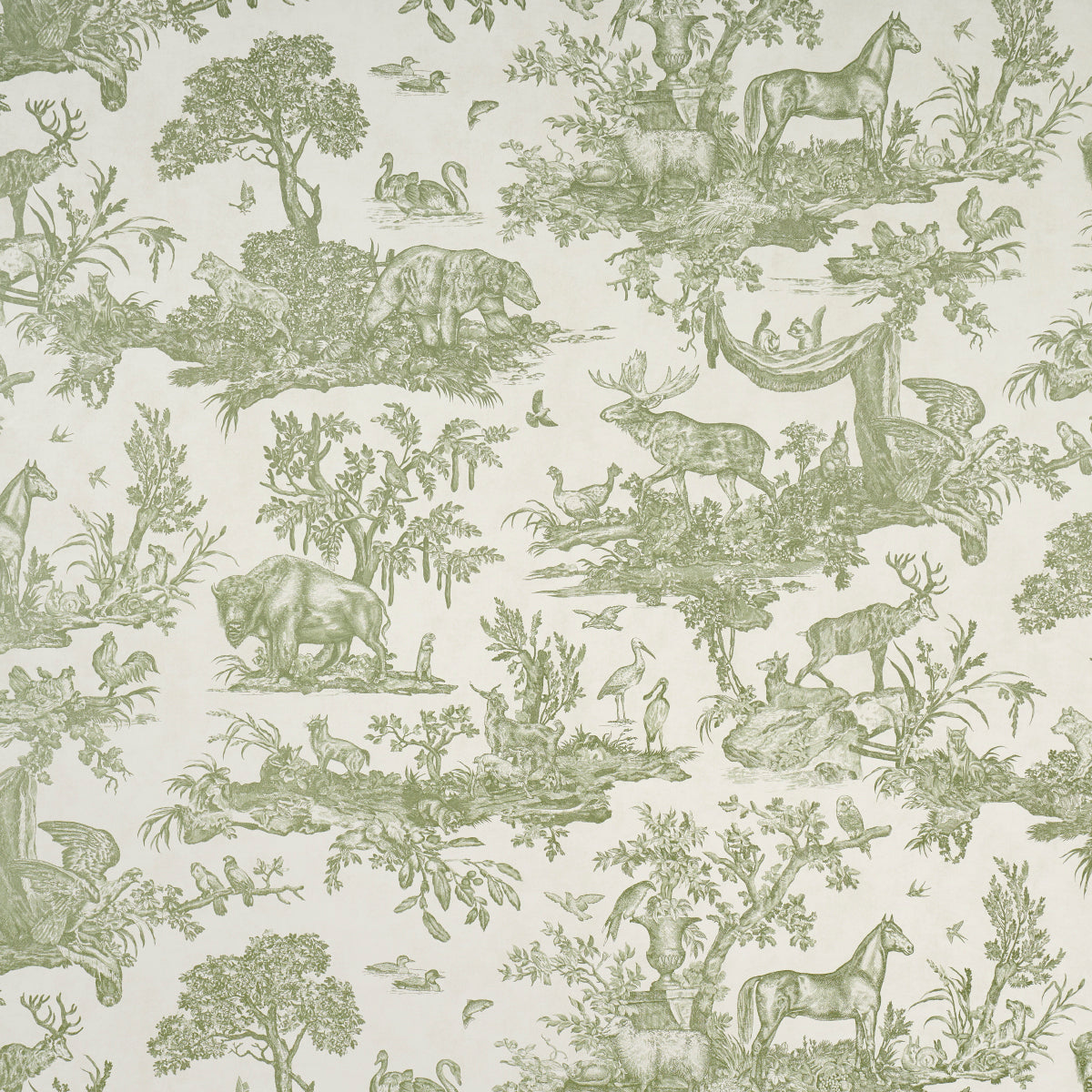 Purchase 5016441 | Western Toile, Olive - Schumacher Wallpaper