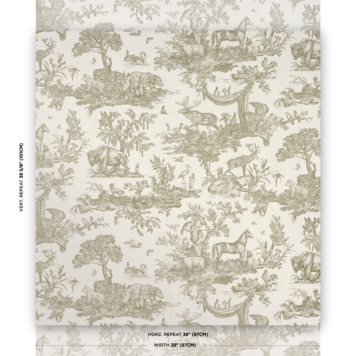 Purchase 5016442 | Western Toile, Stone - Schumacher Wallpaper