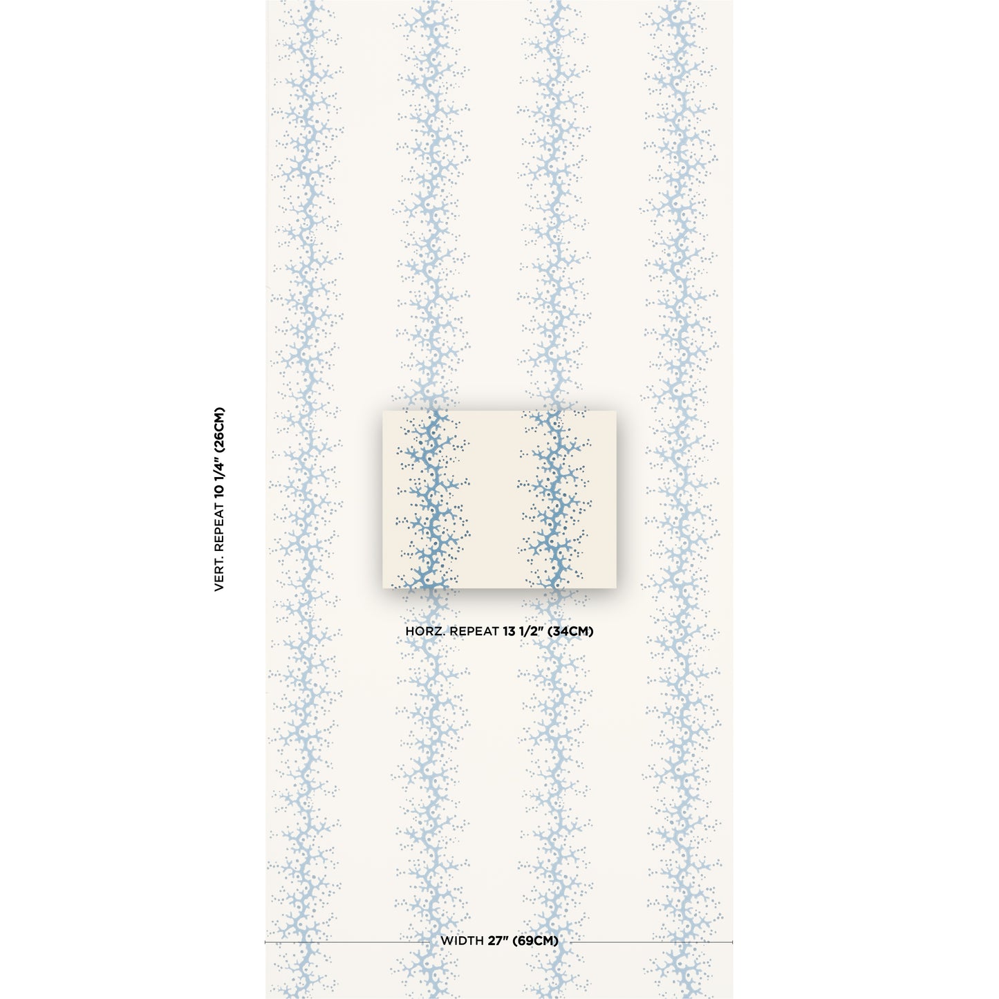 Purchase 5016451 | Coral Stripe, Blue - Schumacher Wallpaper