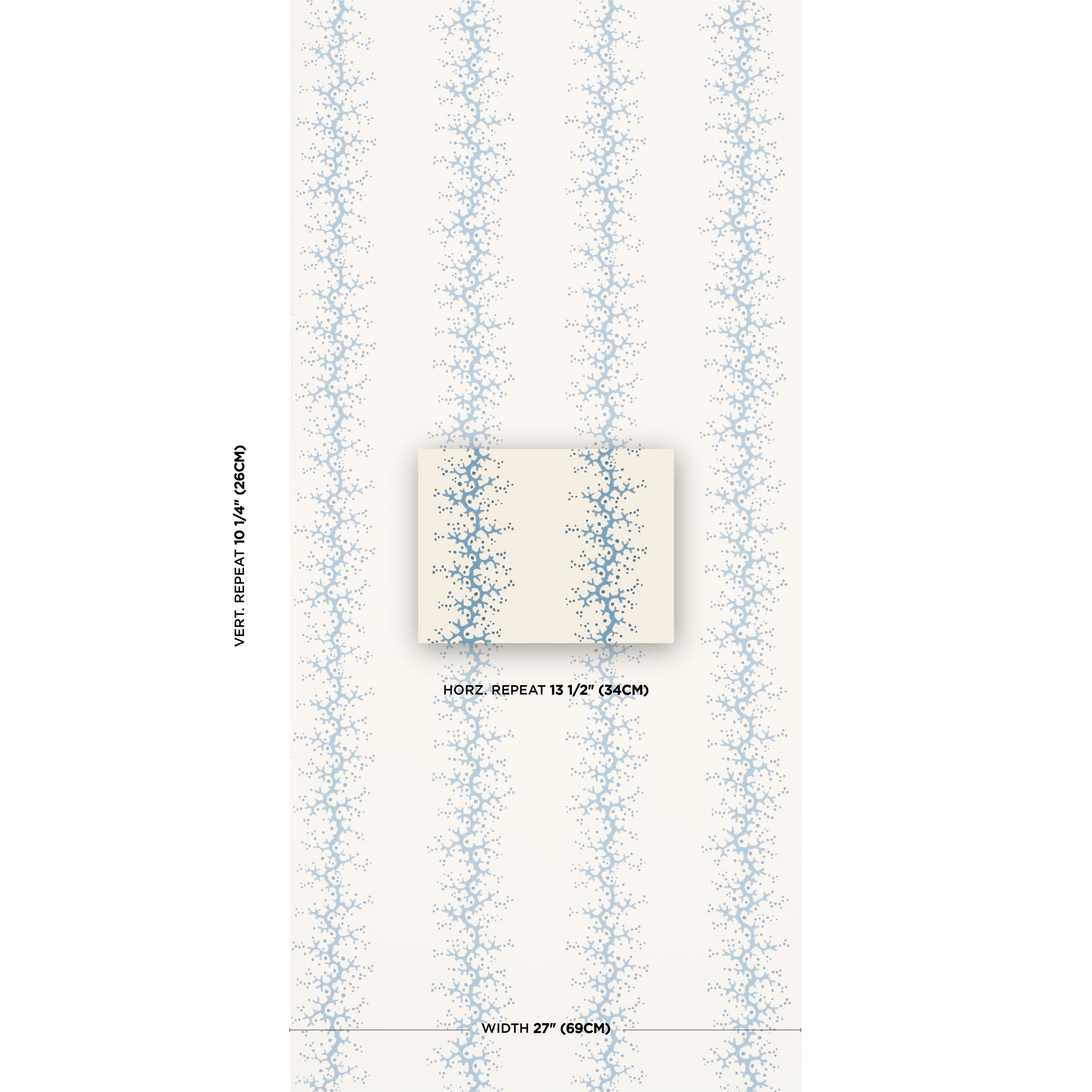 Purchase 5016451 | Coral Stripe, Blue - Schumacher Wallpaper