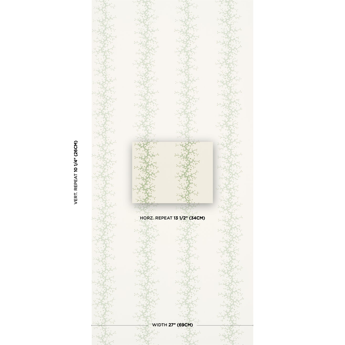 Purchase 5016452 | Coral Stripe, Green - Schumacher Wallpaper