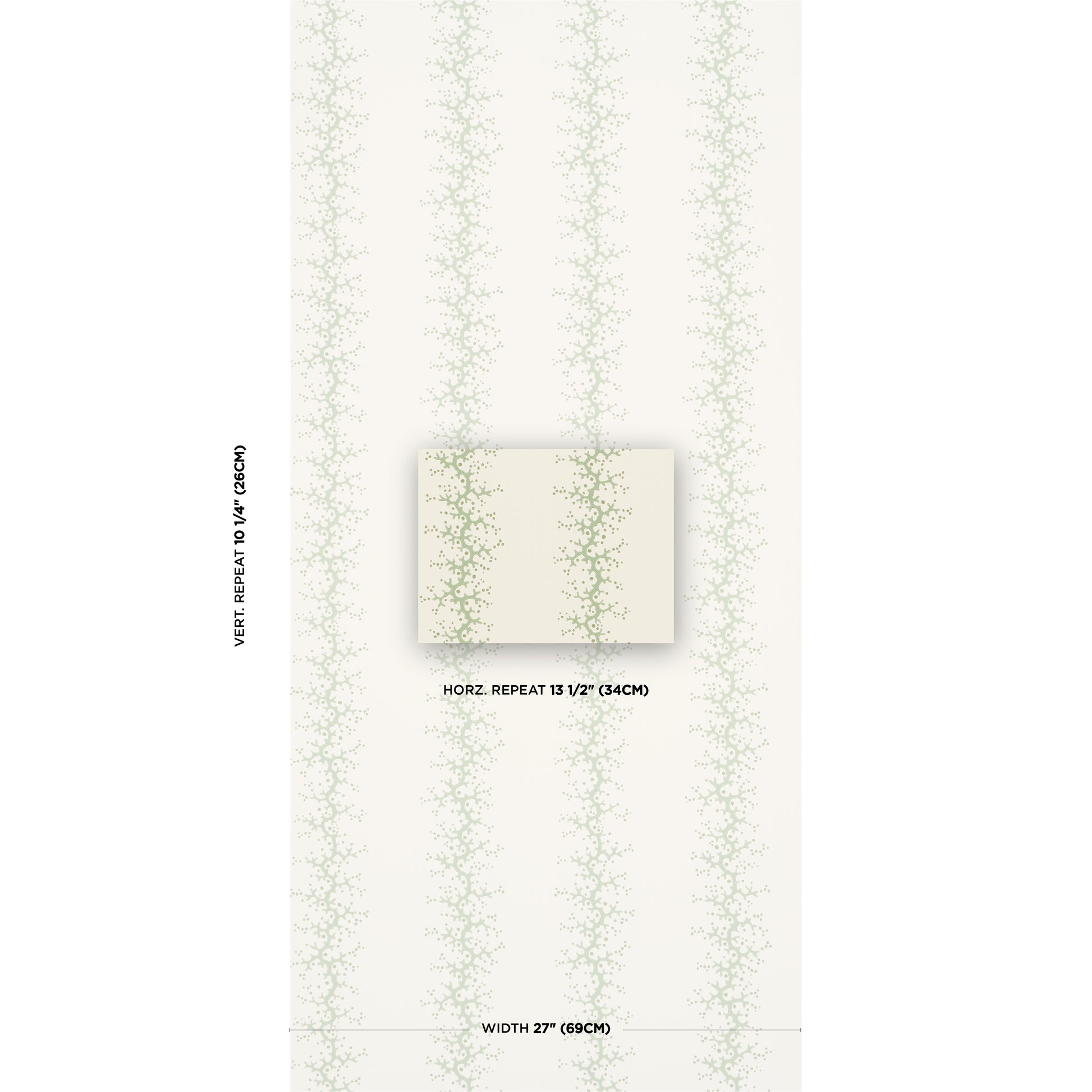 Purchase 5016452 | Coral Stripe, Green - Schumacher Wallpaper