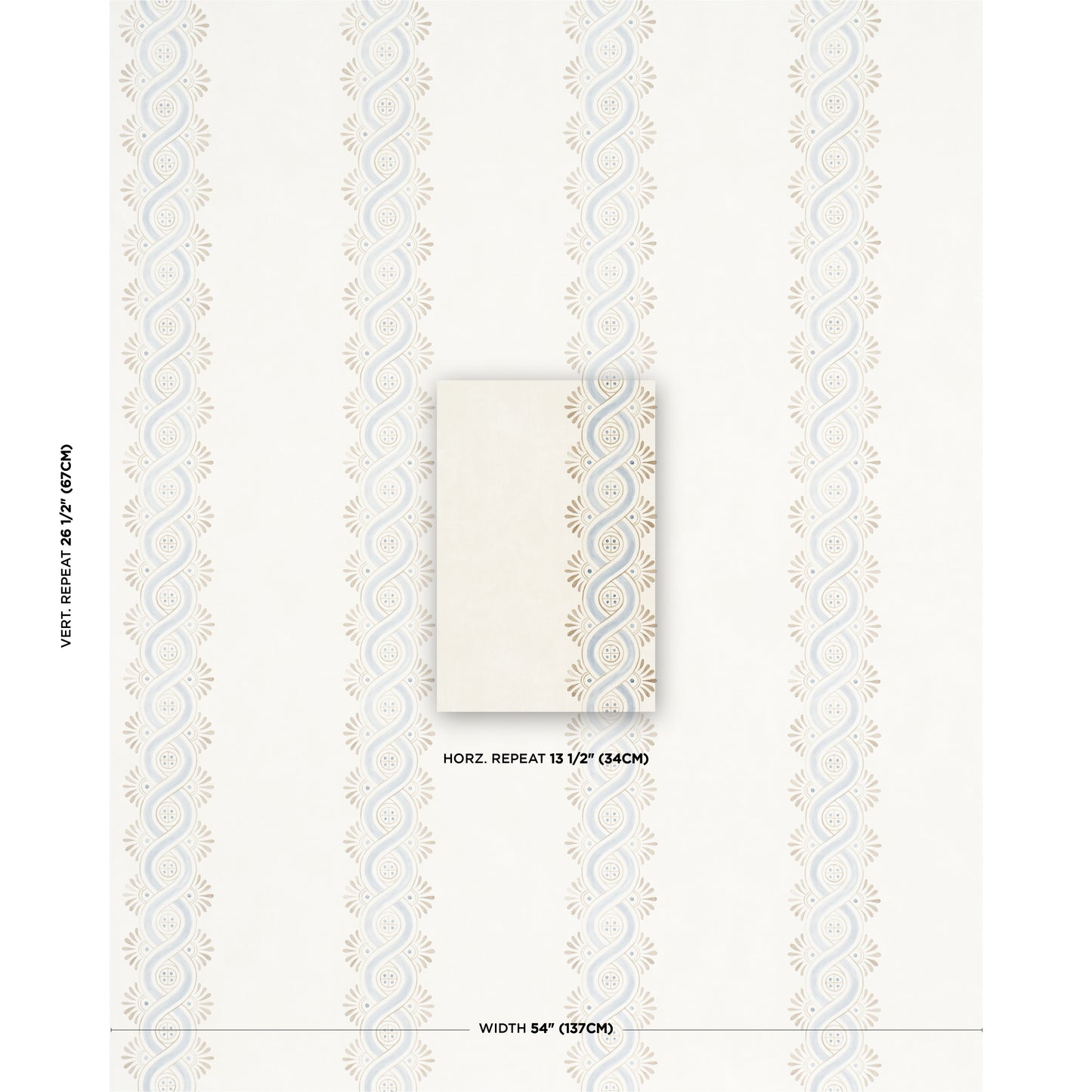 Purchase 5016460 | Leonidis Stripe, Blue - Schumacher Wallpaper