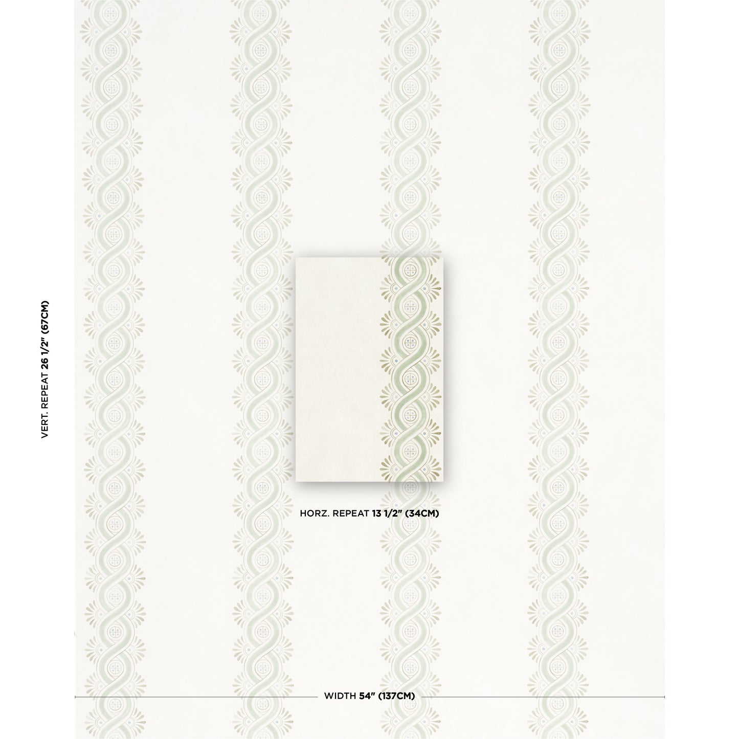 Purchase 5016461 | Leonidis Stripe, Green - Schumacher Wallpaper