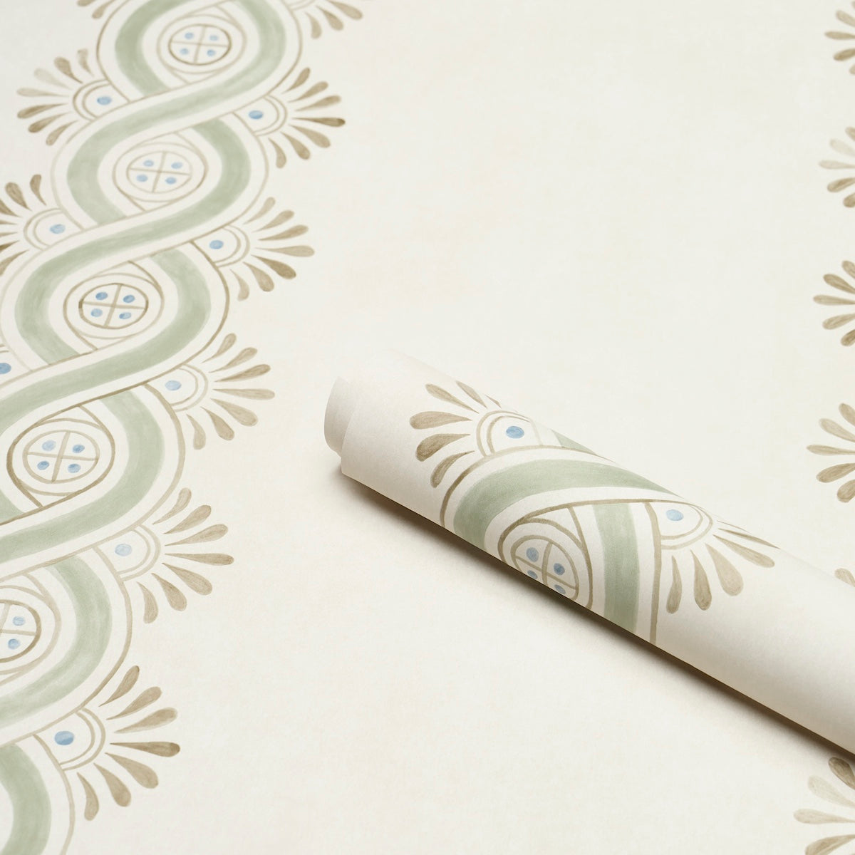 Purchase 5016461 | Leonidis Stripe, Green - Schumacher Wallpaper