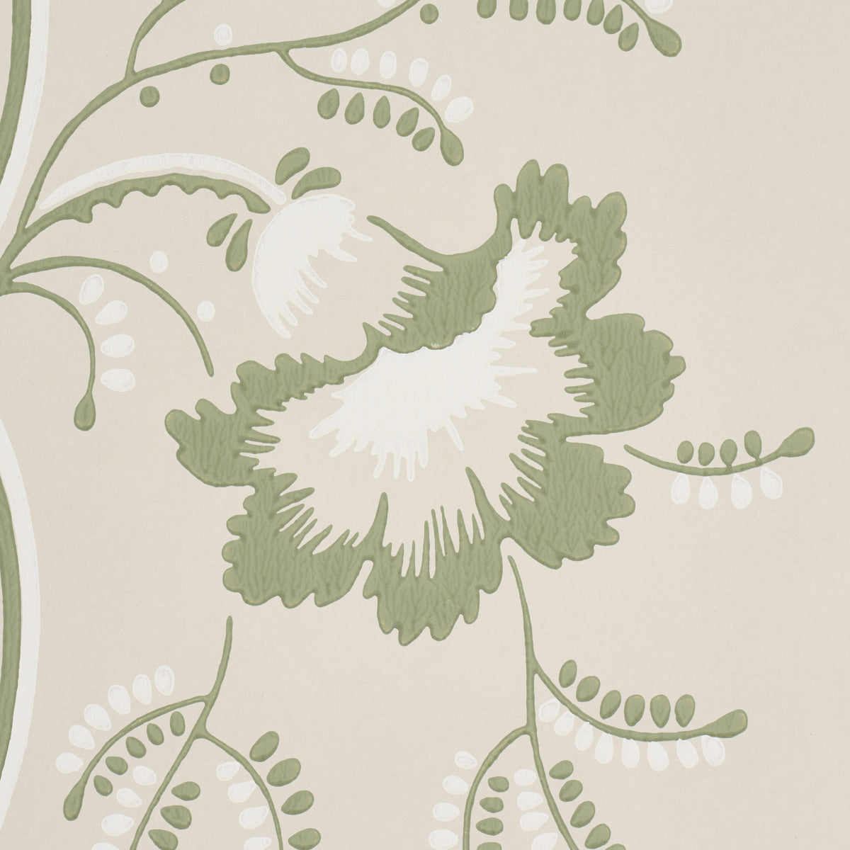 Purchase 5016491 | Bell Flowers, Green - Schumacher Wallpaper