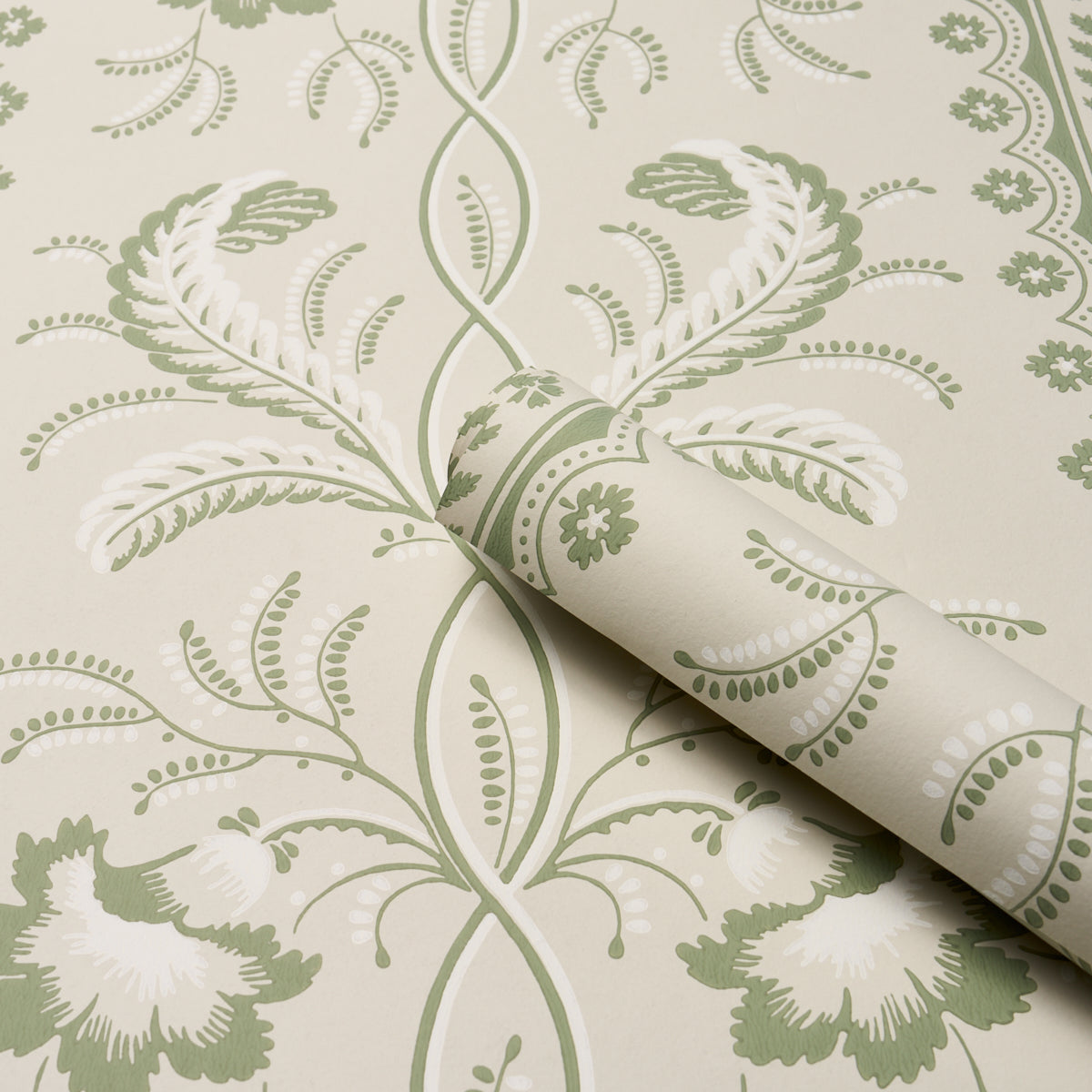 Purchase 5016491 | Bell Flowers, Green - Schumacher Wallpaper