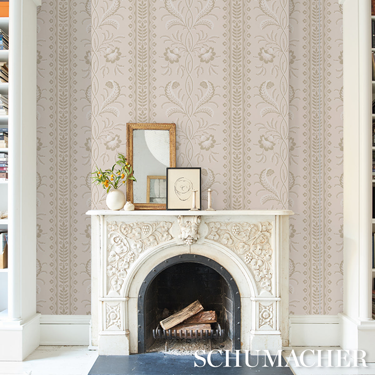 Purchase 5016492 | Bell Flowers, Neutral - Schumacher Wallpaper