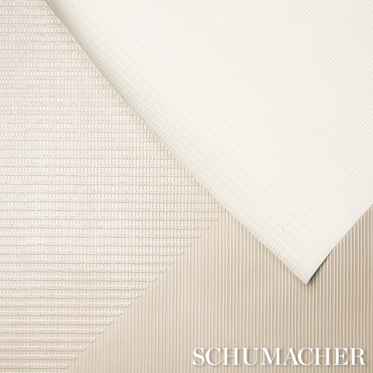 Purchase 5016521 | Hand Combed Triangles, White - Schumacher Wallpaper