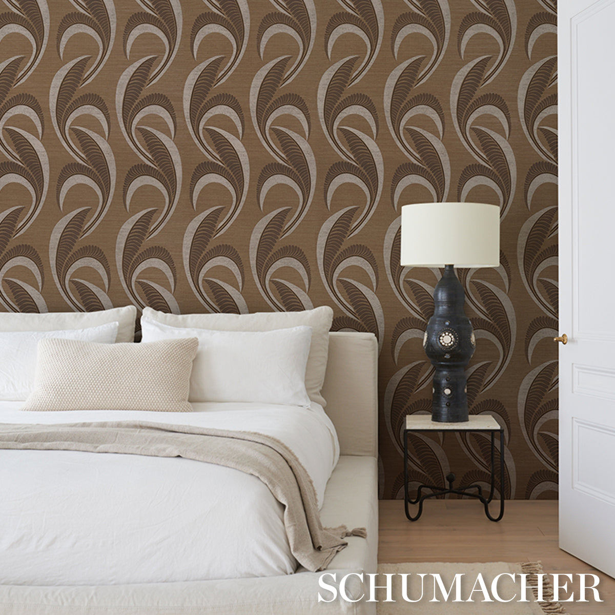 Purchase 5016552 | Banana Leaf Sisal, Mocha - Schumacher Wallpaper