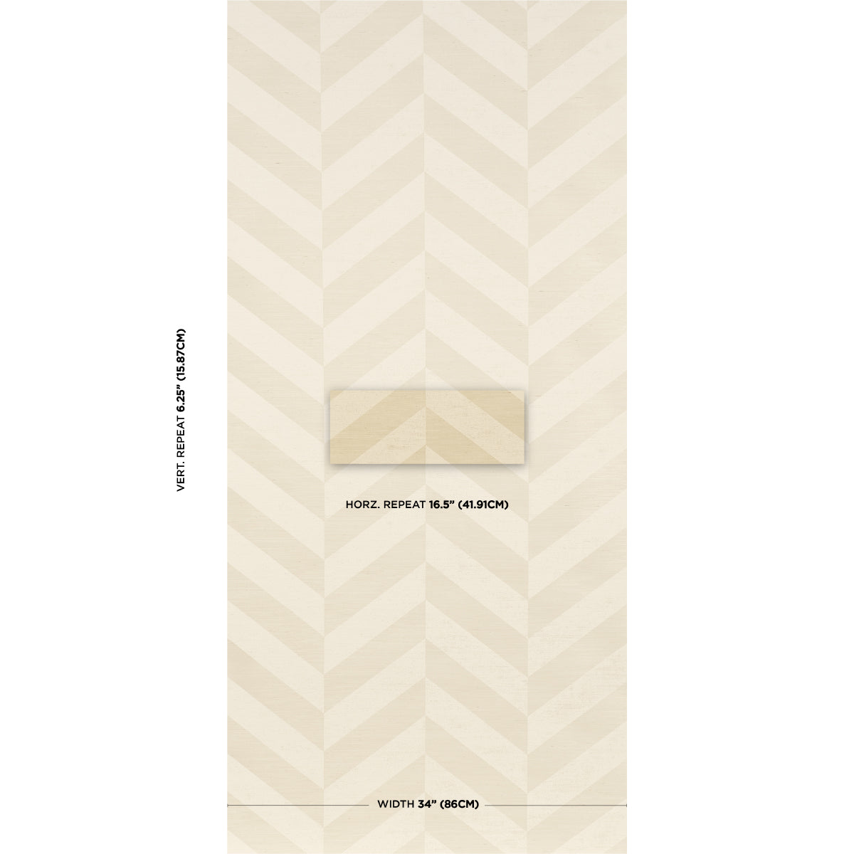 Purchase 5016560 | Staggered Chevron Sisal, Ivory - Schumacher Wallpaper