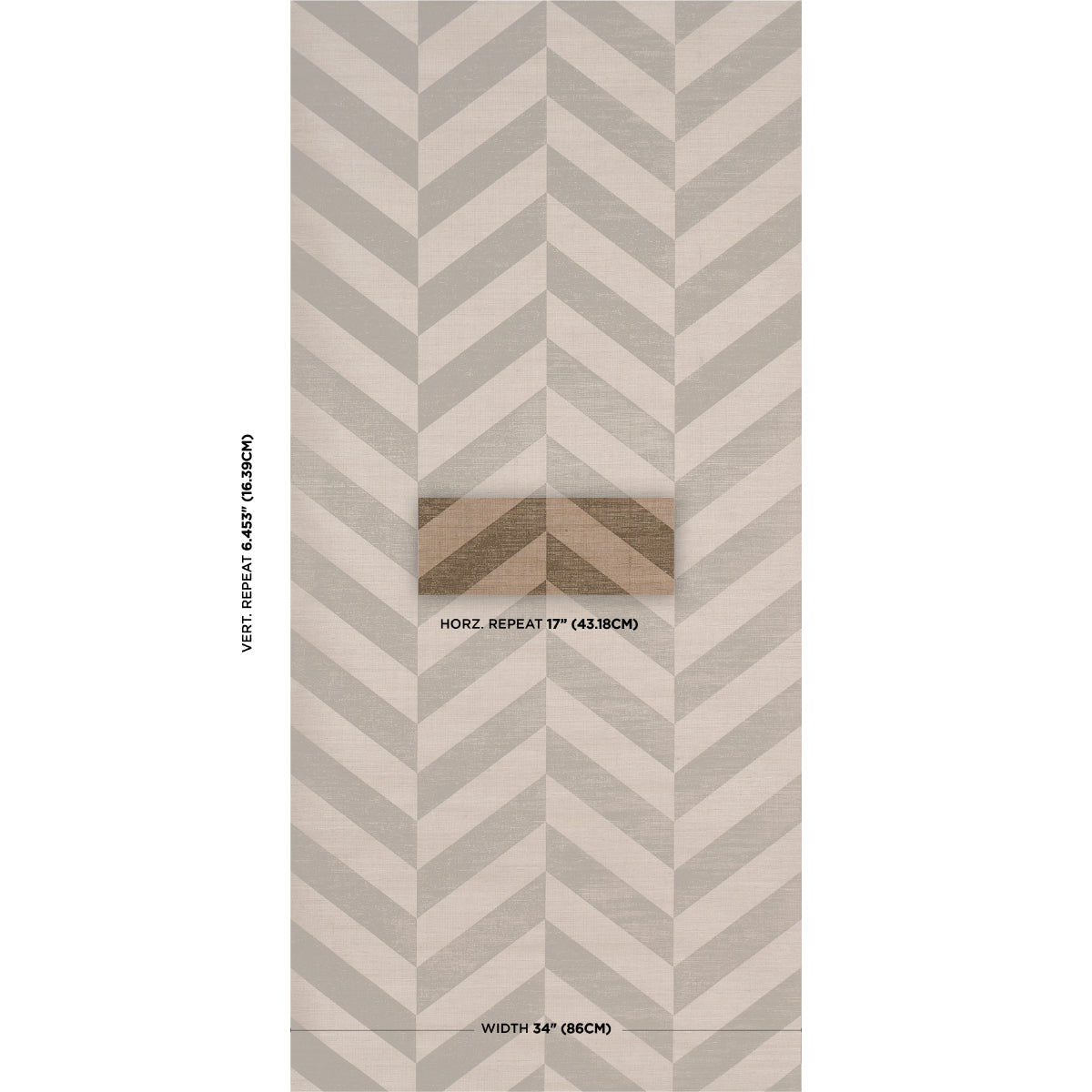 Purchase 5016561 | Staggered Chevron Sisal, Brown - Schumacher Wallpaper