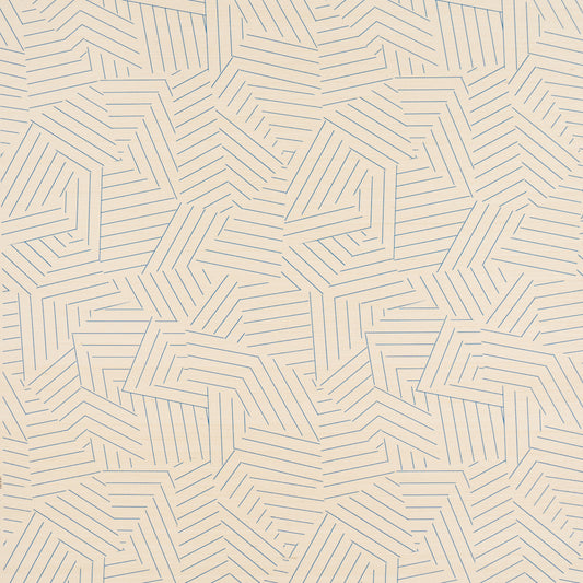 Purchase 5016581 | Deconstructed Stripe Sisal, Cobalt - Schumacher Wallpaper