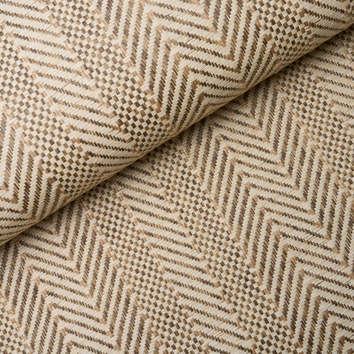 Purchase 5016601 | Zig Zag Paperweave, Flax - Schumacher Wallpaper