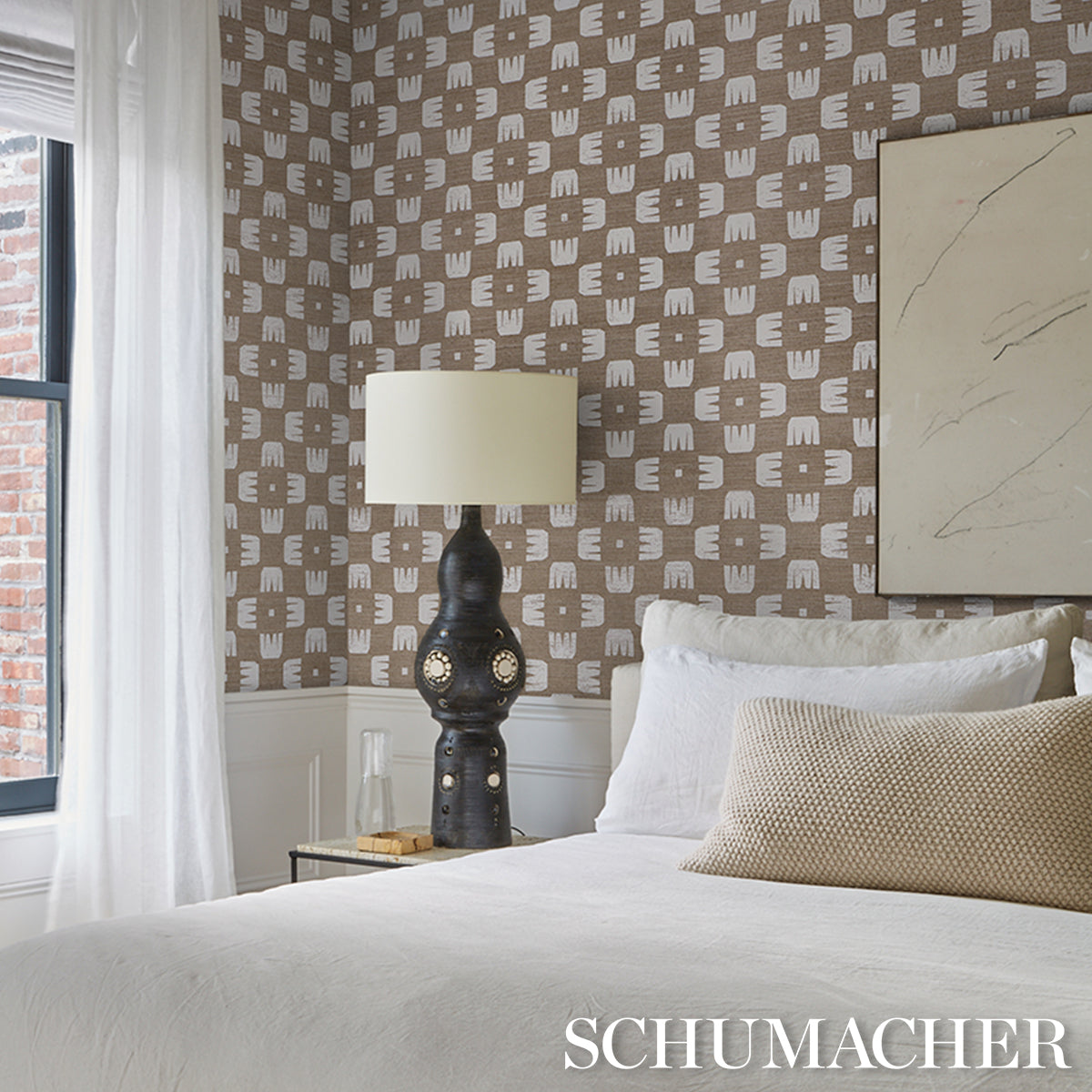 Purchase 5016631 | Raze Sisal, Dust - Schumacher Wallpaper